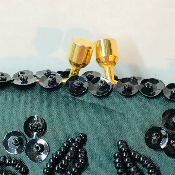 Black Vintage Evening Purse Made for Gimbels. - Picture 4 of 7